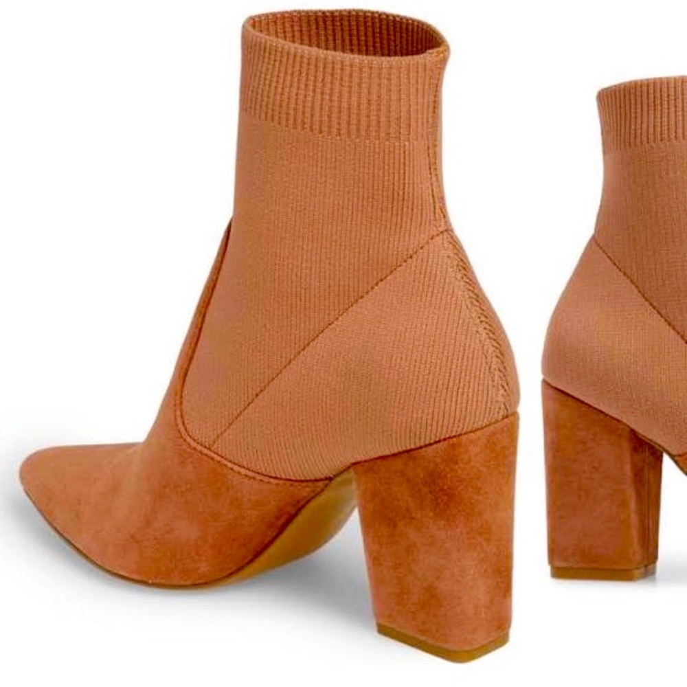 Steve Madden Tan Remy Sock Boots, size 7